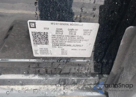 2020 Chevrolet Traverse Fwd Lt Cloth from USA, damaged, VIN 1GNERGKW6LJ129517